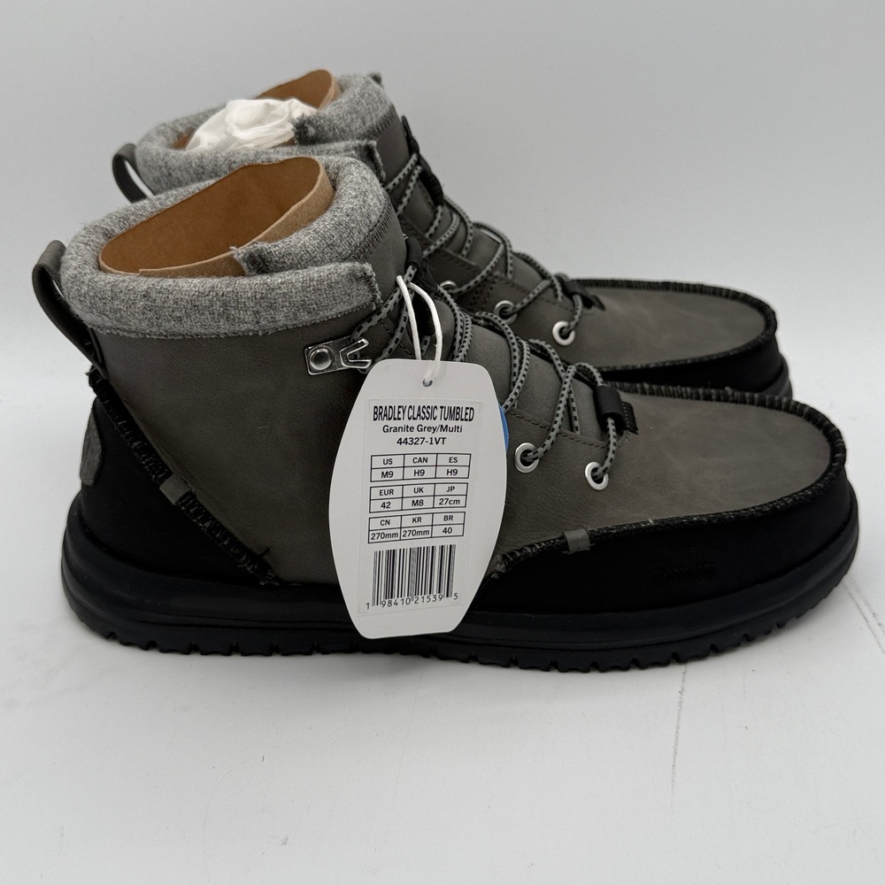 Hey Dude Bradley Classic Tumbled Shoes Mens Size 9 Granite Grey Multi 44327-1VT